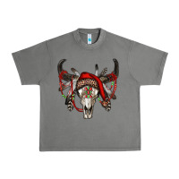 Tornado Western Christmas Bull Skull Urban Heavy Tee - RanaPortraitStore