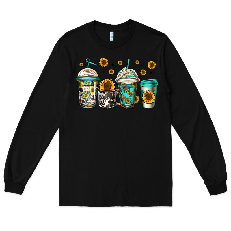 Sunflowers Coffee Cups Long Sleeve Tee by Jasminsmagicworld | Teevron
