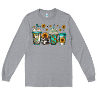 Heather Grey sunflowers coffee cups Long Sleeve Tee - Jasminsmagicworld