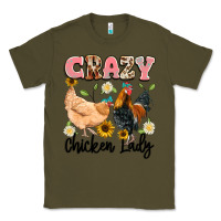 Army Green crazy chicken lady Classic Tee - Artiststas