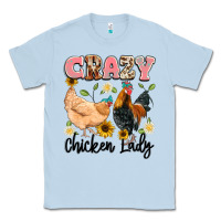 Dusty Blue crazy chicken lady Classic Tee - Artiststas