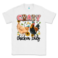 White crazy chicken lady Classic Tee - Artiststas