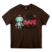 Chocolate Brown little love machine Heavy Core Tee - MaliasSmallBusiness