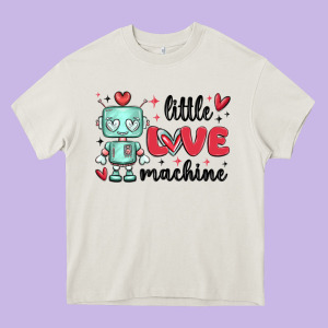 Little Love Machine Heavy Core Tee Designed By Maliassmallbusiness