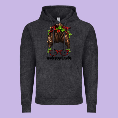 Christmas Merry Mama Vintage Hoodie Designed By Jasminsmagicworld