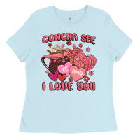 Baby Blue concha see te amo  i love you Ladies Tee - MaliasSmallBusiness