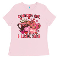 Bubblegum Pink concha see te amo  i love you Ladies Tee - MaliasSmallBusiness