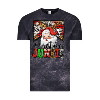 Cloud Black Christmas junkie Santa Claus Vintage Tee - Jasminsmagicworld