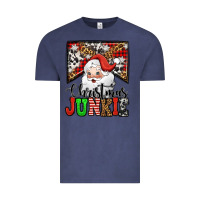 Vintage Denim Christmas junkie Santa Claus Vintage Tee - Jasminsmagicworld