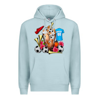Blue Mist Soccer Cold Drink Frappe Premium Hoodie - FaDigitalArtStudio