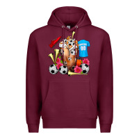Burgundy Soccer Cold Drink Frappe Premium Hoodie - FaDigitalArtStudio