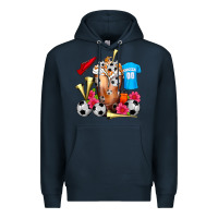 Navy Soccer Cold Drink Frappe Premium Hoodie - FaDigitalArtStudio