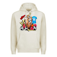 Oatmeal Heather Soccer Cold Drink Frappe Premium Hoodie - FaDigitalArtStudio