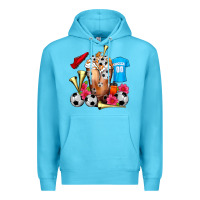 Ocean Blue Soccer Cold Drink Frappe Premium Hoodie - FaDigitalArtStudio