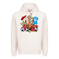 Pale Pink Soccer Cold Drink Frappe Premium Hoodie - FaDigitalArtStudio
