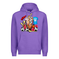 Purple Soccer Cold Drink Frappe Premium Hoodie - FaDigitalArtStudio