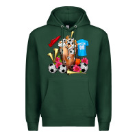 Sports Green Soccer Cold Drink Frappe Premium Hoodie - FaDigitalArtStudio