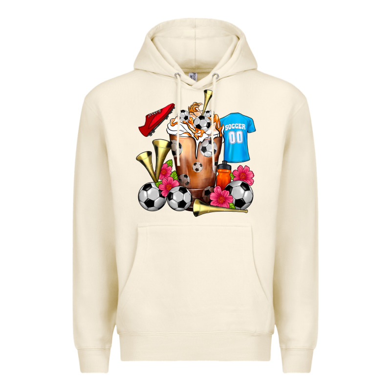 Soccer Cold Drink Frappe Premium Hoodie by FaDigitalArtStudio | Teevron
