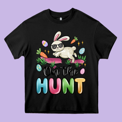On The Hunt Easter Heavy Core Tee Designed By Maliassmallbusiness