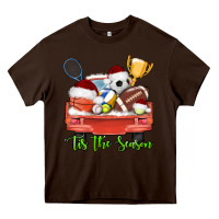 Chocolate Brown tis the season sports truck christmas Heavy Core Tee - AdoDesignShop