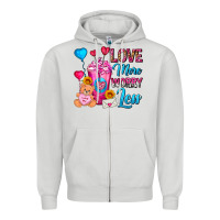 Dove Grey Love More Worry Less Valentines Day Cold Drink Zipper Hoodie - FaDigitalArtStudio