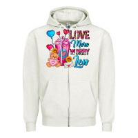 Oatmeal Heather Love More Worry Less Valentines Day Cold Drink Zipper Hoodie - FaDigitalArtStudio