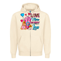 Sandshell Love More Worry Less Valentines Day Cold Drink Zipper Hoodie - FaDigitalArtStudio