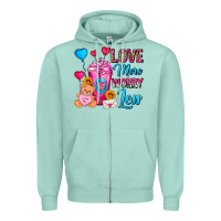 Seafoam Love More Worry Less Valentines Day Cold Drink Zipper Hoodie - FaDigitalArtStudio