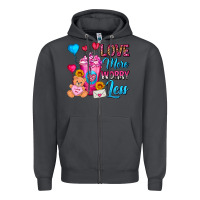 Smoke Love More Worry Less Valentines Day Cold Drink Zipper Hoodie - FaDigitalArtStudio
