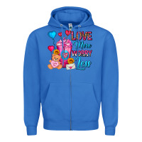 True Royal Love More Worry Less Valentines Day Cold Drink Zipper Hoodie - FaDigitalArtStudio