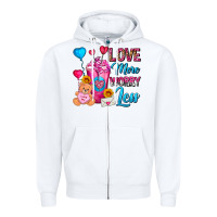 Love More Worry Less Valentines Day Cold Drink Zipper Hoodie | Teevron