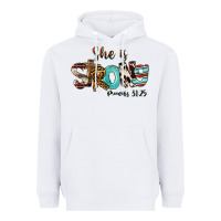 White She Is Strong Proverbs 31 25 Heavyweight Hoodie - FaDigitalArtStudio