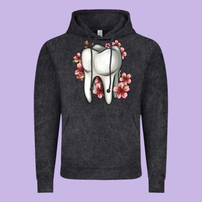 Floral Tooth Vintage Hoodie Designed By Jasminsmagicworld