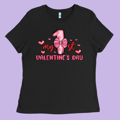 My First Valentines Day Ladies Tee Designed By Maliassmallbusiness