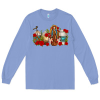 Colony Blue Lady of Guadalupe Coffee Cups Long Sleeve Tee - texasbilliewilder