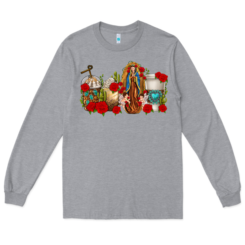 Lady Of Guadalupe Coffee Cups Long Sleeve Tee by texasbilliewilder | Teevron