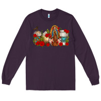 Plum Lady of Guadalupe Coffee Cups Long Sleeve Tee - texasbilliewilder
