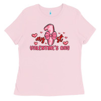 Bubblegum Pink my first valentines day Ladies Tee - MaliasSmallBusiness