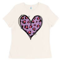 Bone Glitter Purple Leopard Heart Ladies Tee - Jasminsmagicworld