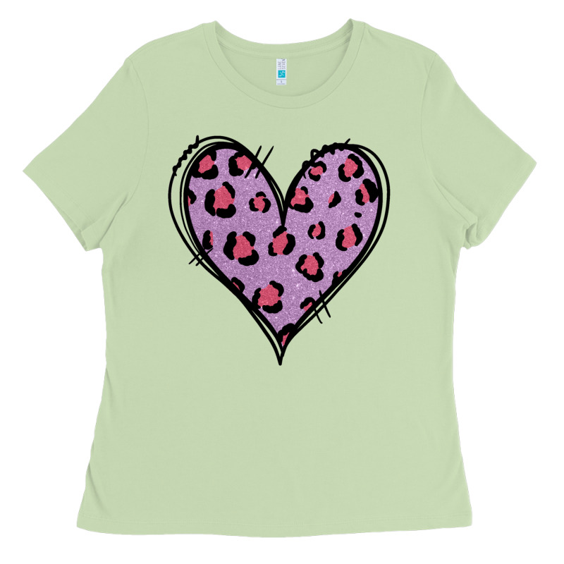 Glitter Purple Leopard Heart Ladies Tee by Jasminsmagicworld | Teevron