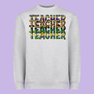 Teacher Mardi Gras Heavyweight Sweatshirt Designed By Cowgirlartshop