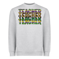 Heather Grey teacher mardi gras Heavyweight Sweatshirt - CowGirlArtShop