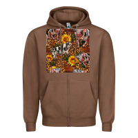 Chestnut Western Spotted Pig With Sunflowers Seamless Zipper Hoodie - FaDigitalArtStudio