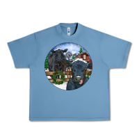 Pebble Blue Black Angus Cattle and Calf Christmas Urban Heavy Tee - RanaPortraitStore
