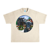 Sandshell Black Angus Cattle and Calf Christmas Urban Heavy Tee - RanaPortraitStore