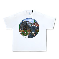 White Black Angus Cattle and Calf Christmas Urban Heavy Tee - RanaPortraitStore
