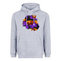 Heather Grey halloween pumpkin patch  1 Heavyweight Hoodie - BundleAndBundleShop
