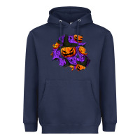Navy halloween pumpkin patch  1 Heavyweight Hoodie - BundleAndBundleShop