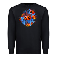 Black halloween pumpkin patch  5 Premium Sweatshirt - BundleAndBundleShop