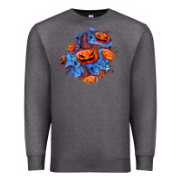 Charcoal Heather halloween pumpkin patch  5 Premium Sweatshirt - BundleAndBundleShop